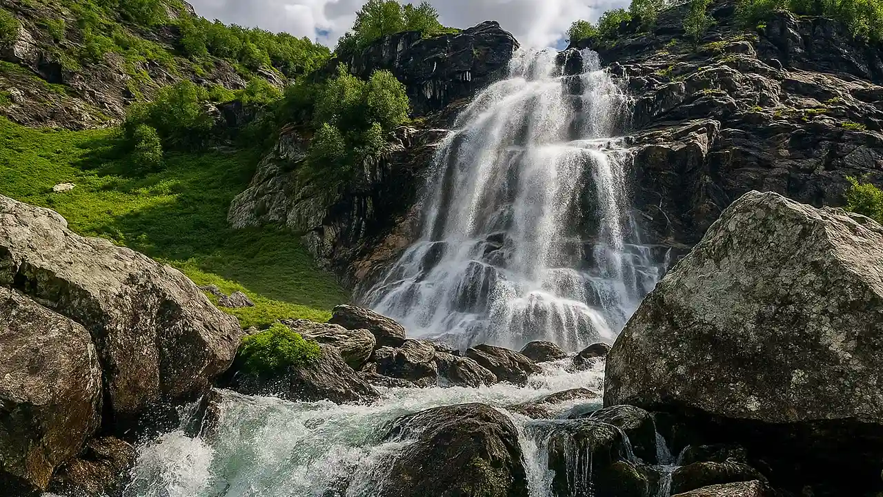 Вид на водопад Поликаря
