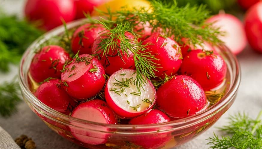 битый маринованный редис