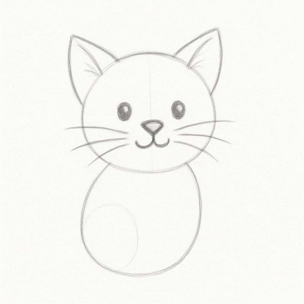 Как нарисовать котёнка карандашом поэтапно: мастер‑класс для детей