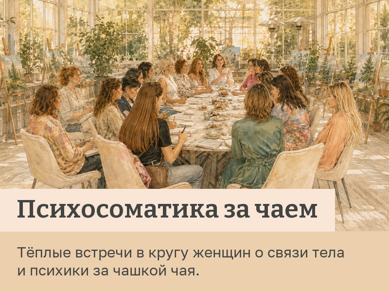Психосоматика за чаем — тёплые встречи в кругу женщин о связи тела и психики за чашкой чая