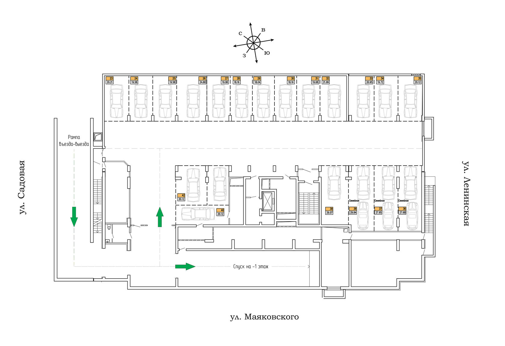Схема паркинга жк 1147