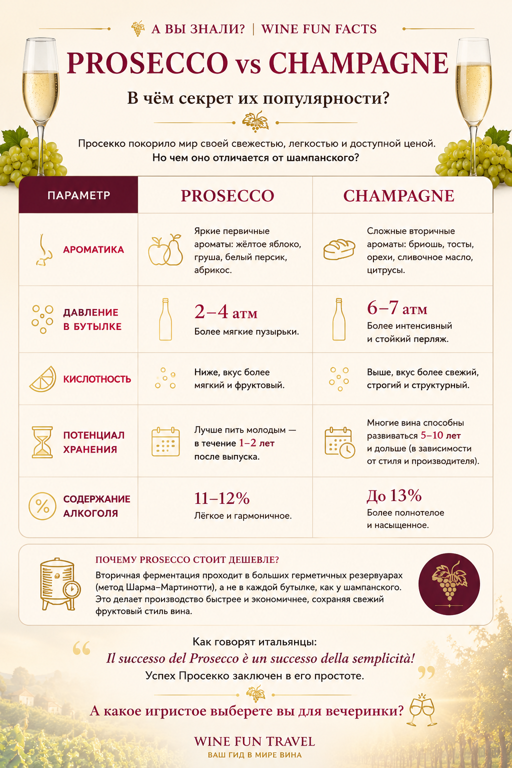 Prosecco в бокале