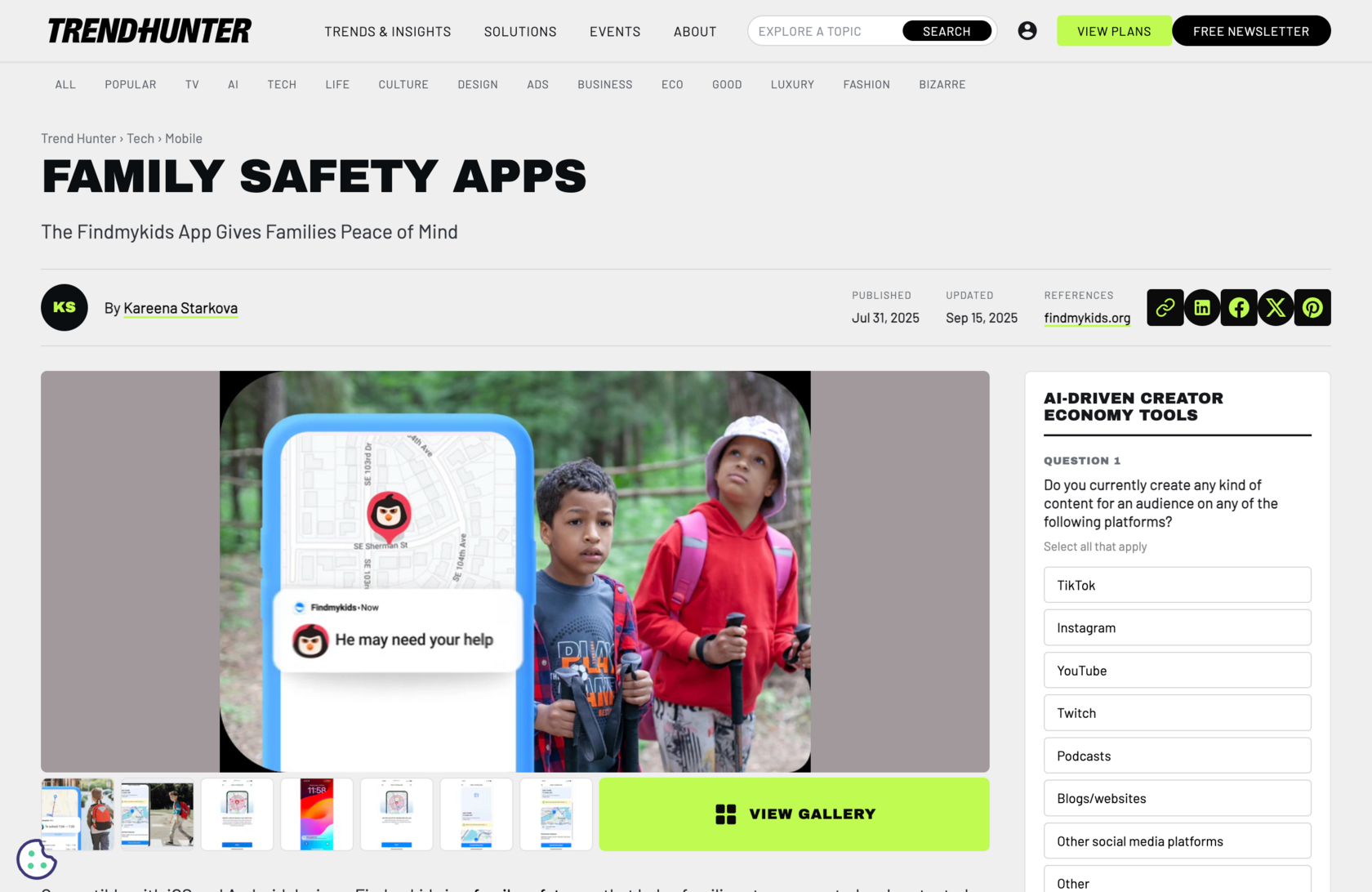 Trendhunter - findmykids