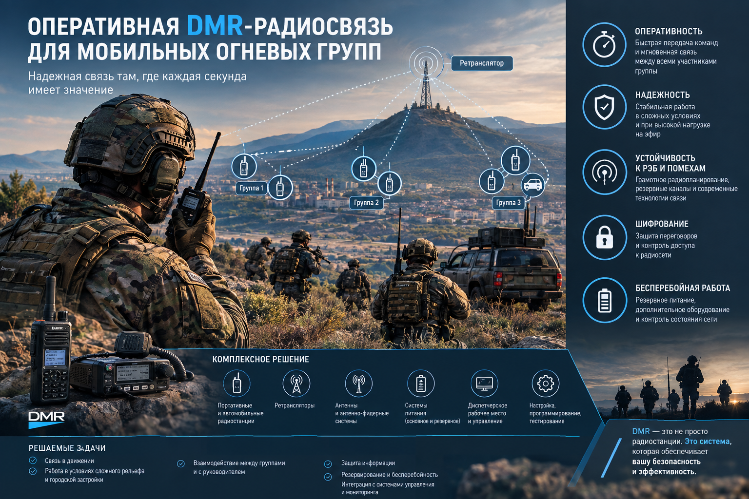 Оперативная DMR-радиосвязь для мобильных огневых групп