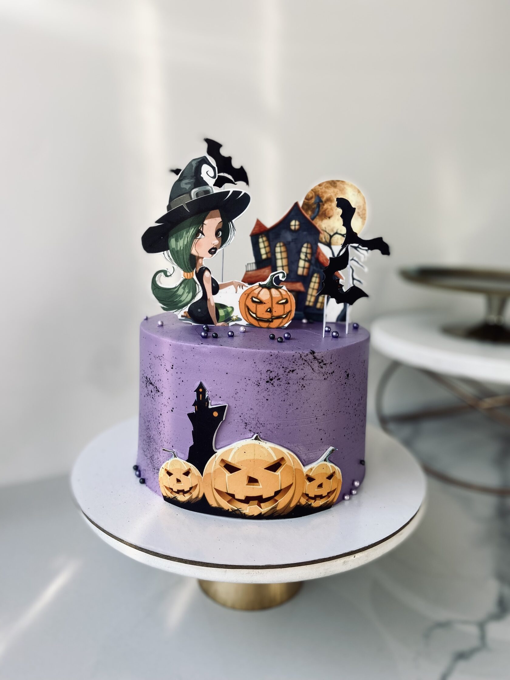 Торт с фотопечатью в стиле Хэллоуин