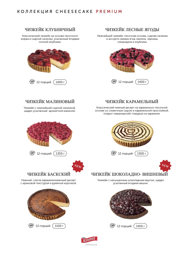 Десерты коллекции CHEESECAKE PREMIUM от Кристоф