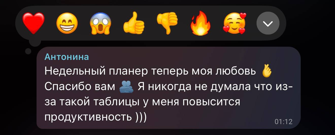 Скриншот отзыва пользователя OnePlans