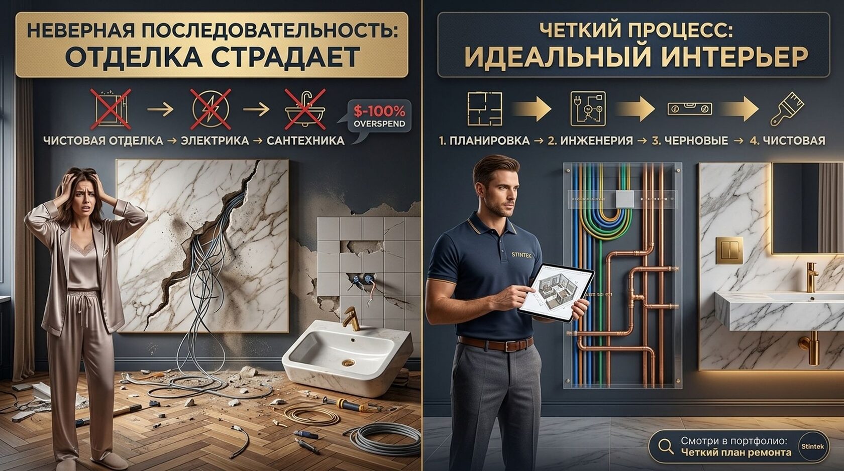 Неверная последовательность ремонтных этапов