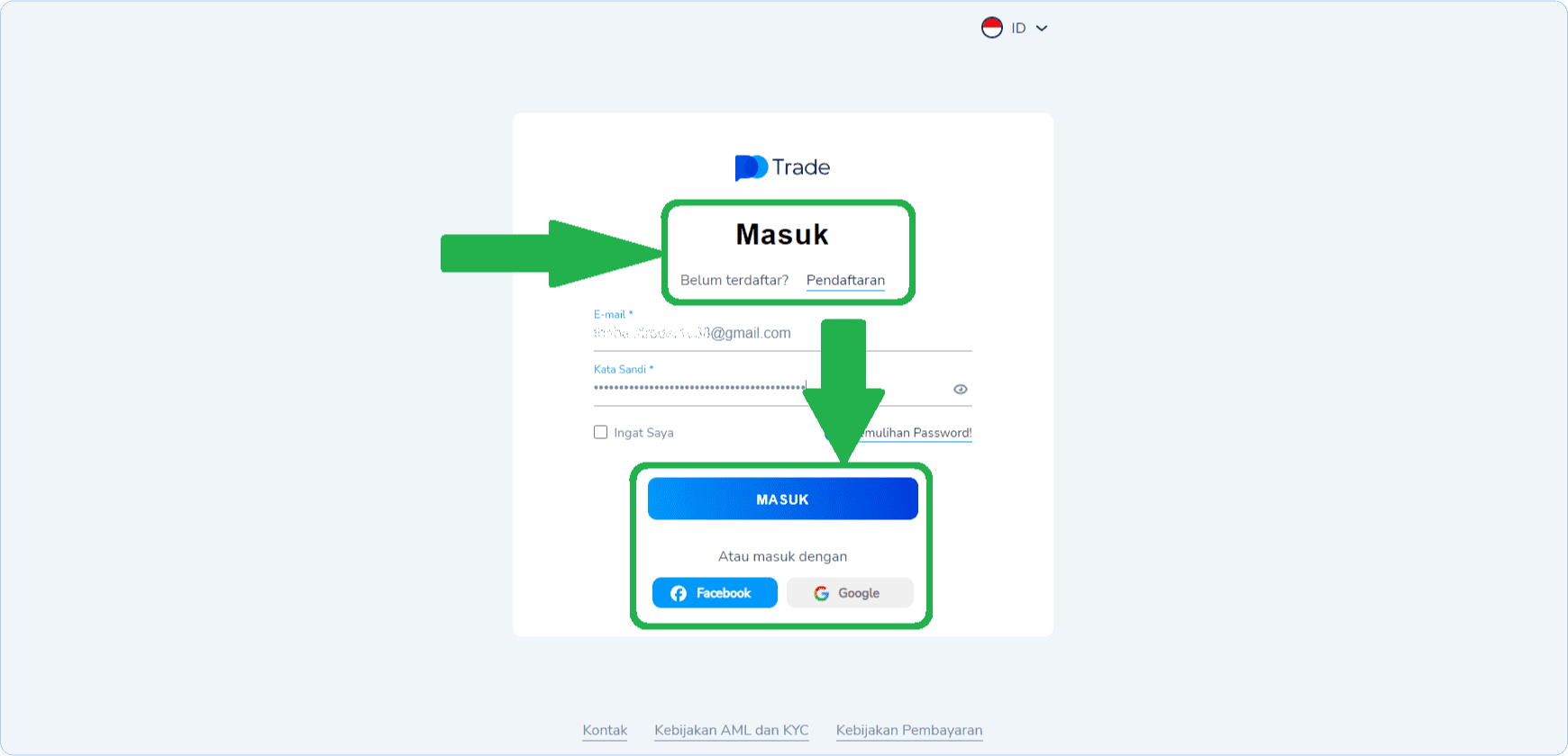 Menyiapkan aplikasi Pocket Option di komputer Anda - formulir pendaftaran atau login