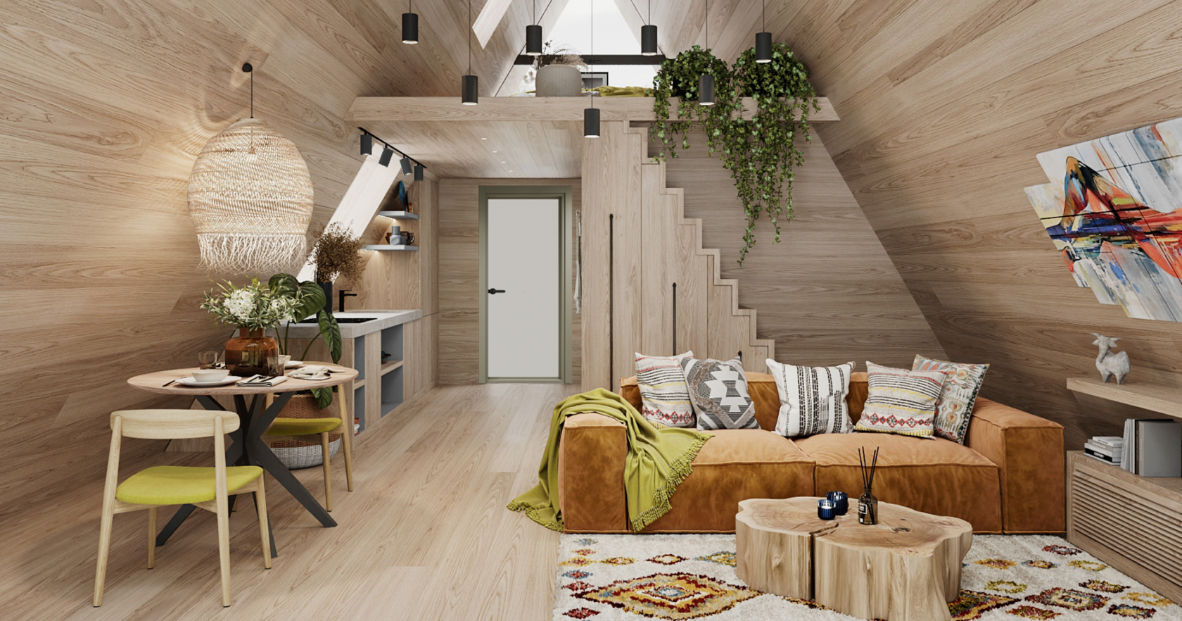 Портфолио / Интерьер дома A-frame