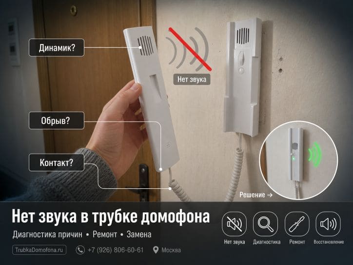 Нет звука в трубке домофона: диагностика и замена