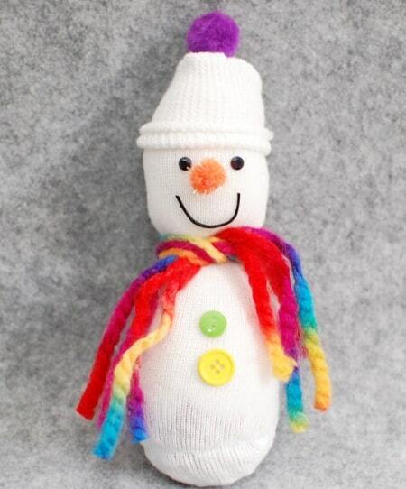 Красивый снеговик из носка. Делаем быстро и просто. Мастер-класс пошагово с фото