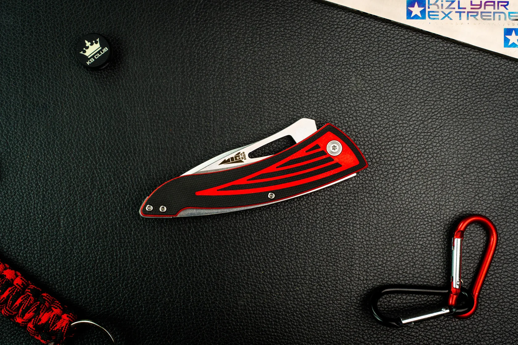 Closed Kizlyar Supreme MiG folding knife from the presentation side