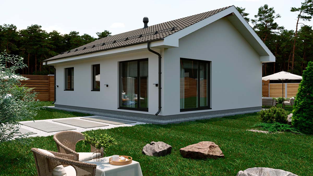 Проект одноэтажного дома ART HOUSE 88, 88 м²