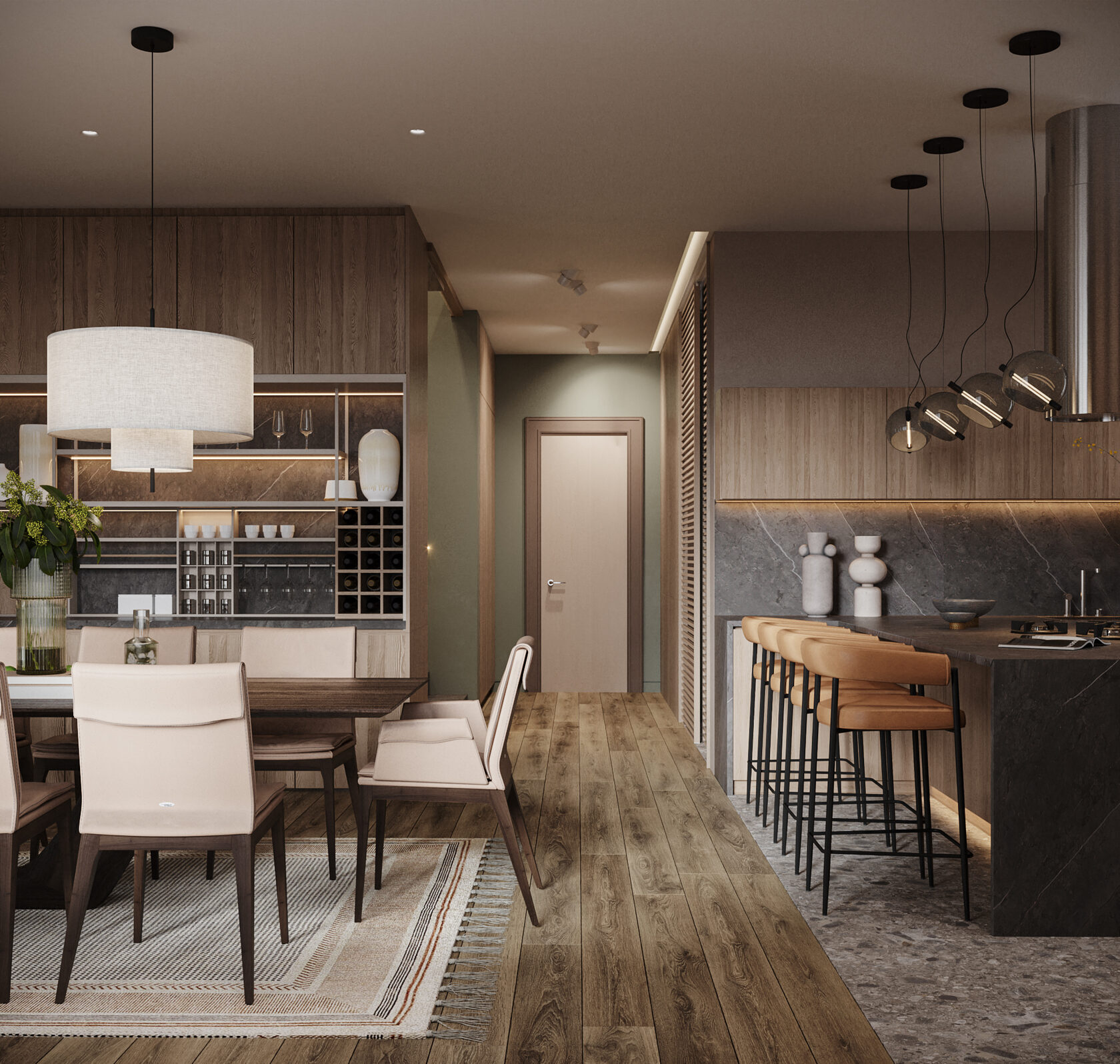 Interior design kitchen in house