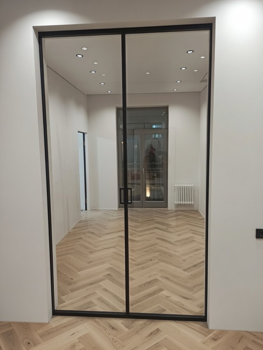 Стеклянная перегородка в гардероб