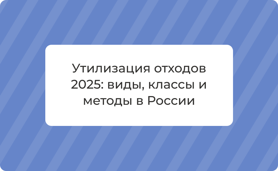 Утилизация отходов 2025: виды, классы и методы в России