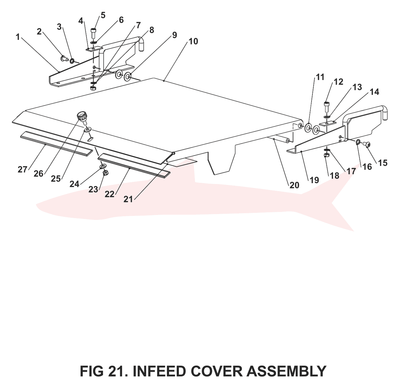 Morgana TrimMaster Pro Fig 21 Infeed Cover Assembly — схема деталей