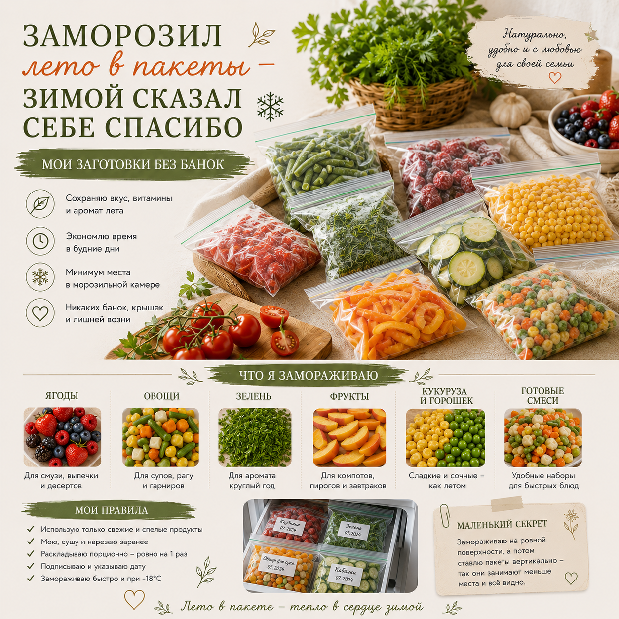 Домашняя заморозка ягод овощей и зелени в герметичных пакетах - ресурс Я НАЙДУ