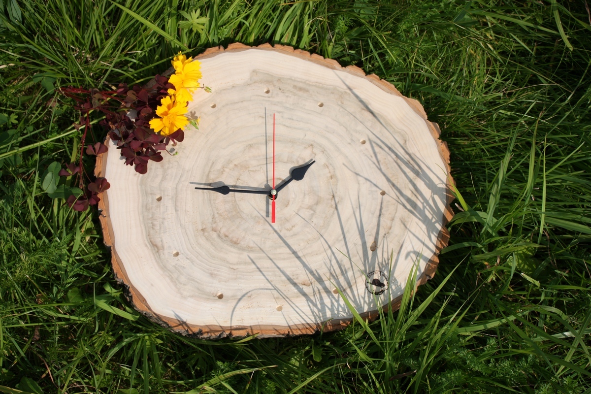 Часы из спила дерева фото