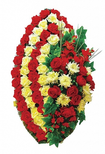 Элитные траурные венки на похороны из искусственных цветов купить в Москве