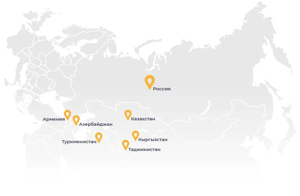 Карта географии работ