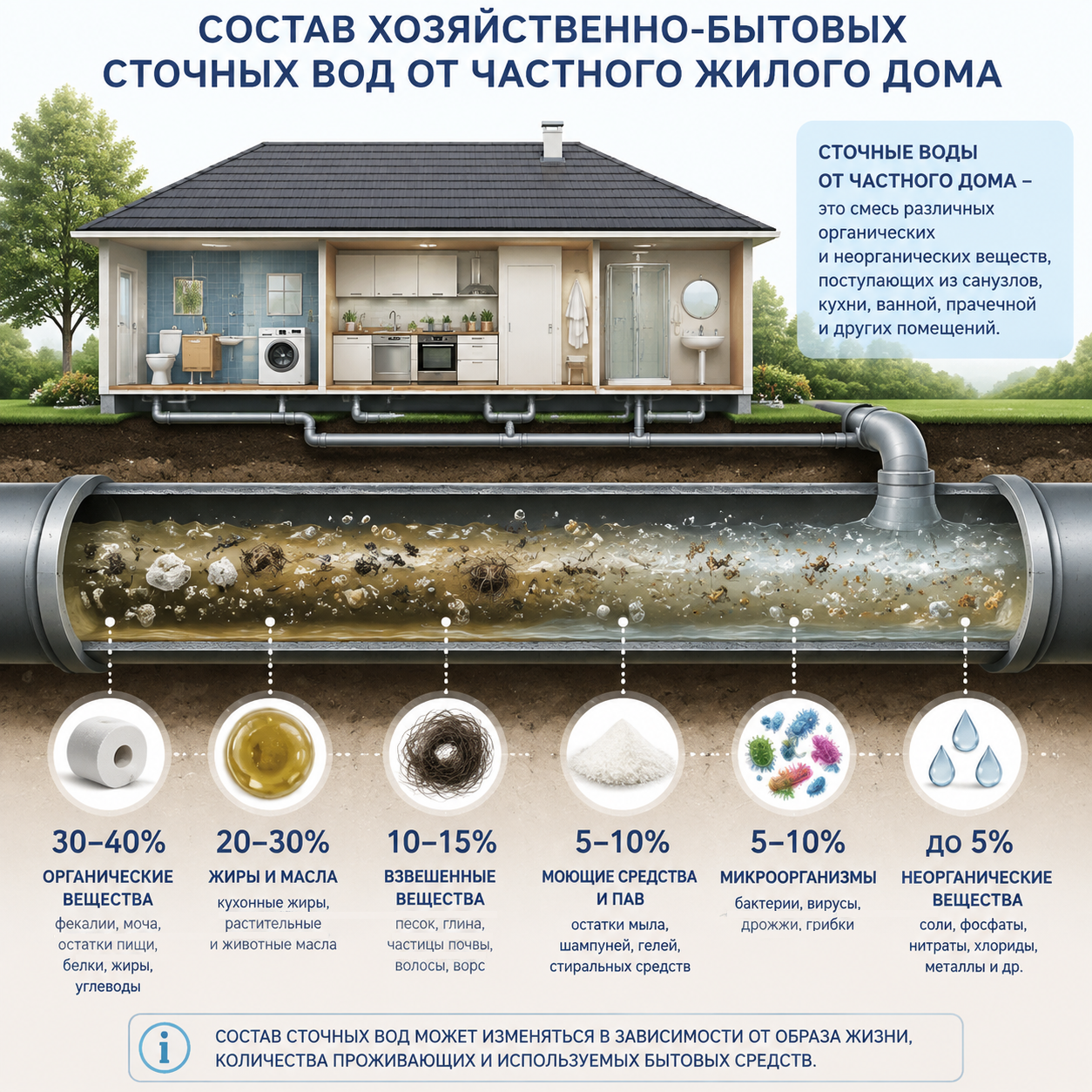 Состав хозяйственно-бытовых сточных вод