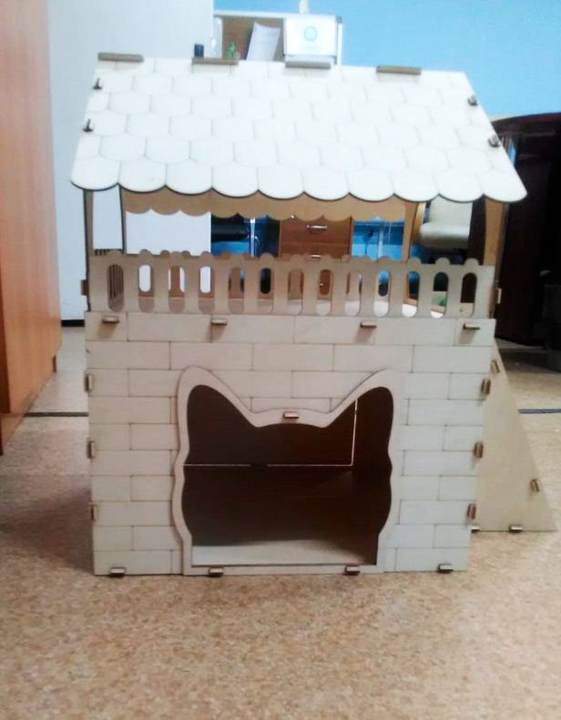 Кошкин дом из фанеры