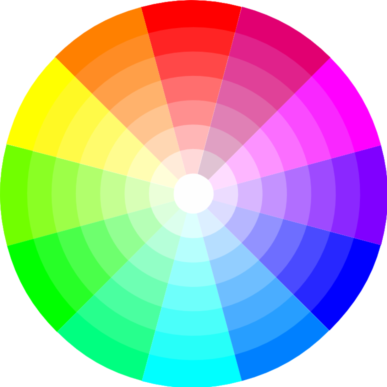 Гамма цветов. Цветовой круг. Цветная палитра. Цветовое колесо. Наличие цветной