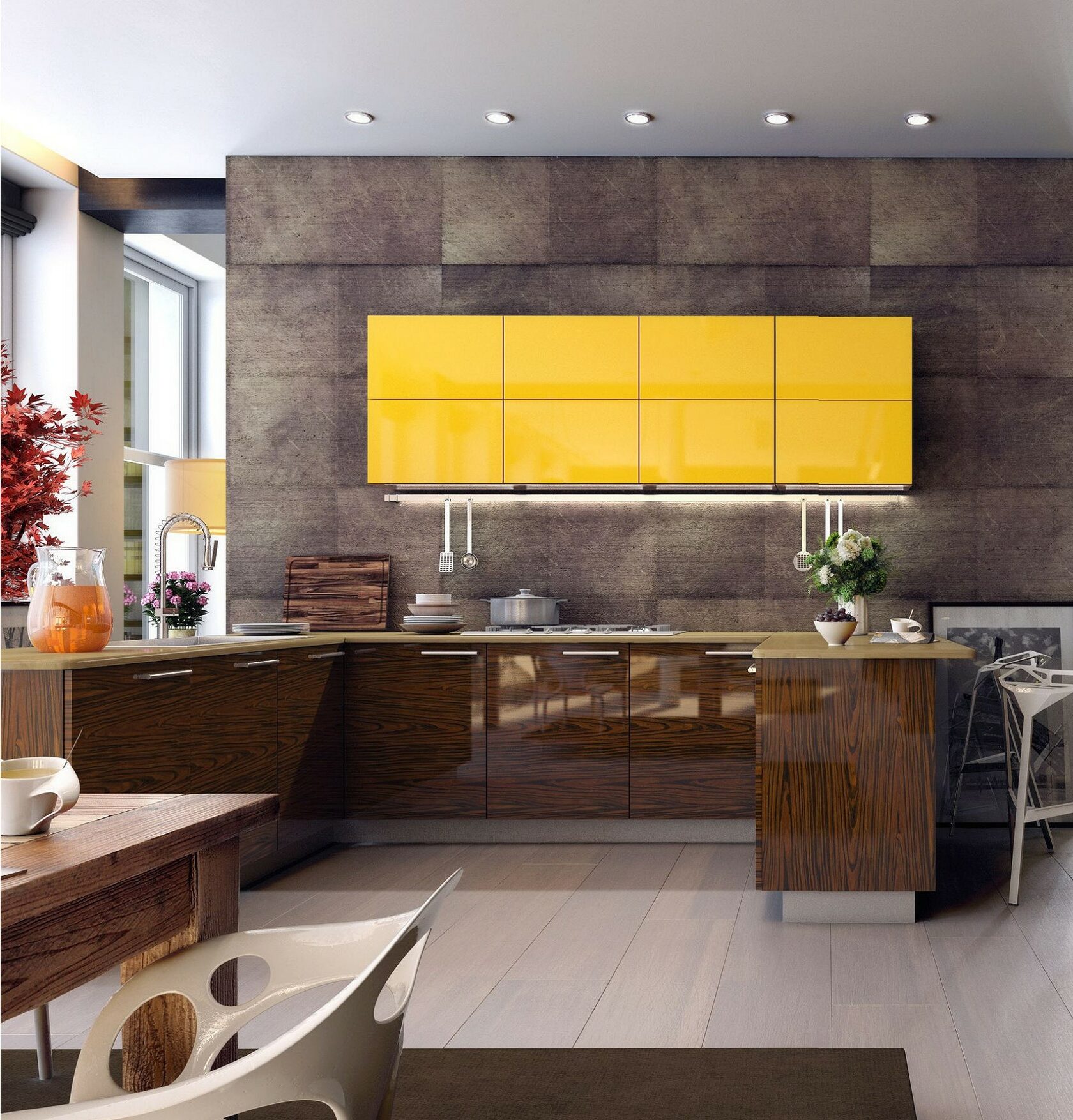 Современная кухня Камилла с глянцевыми фасадами в стиле модерн на заказ ...