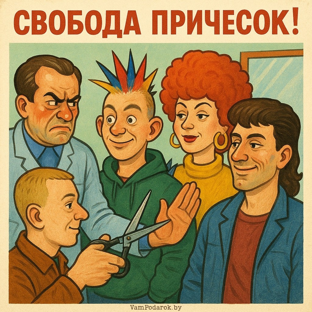 Праздник свободы причёсок - открытка