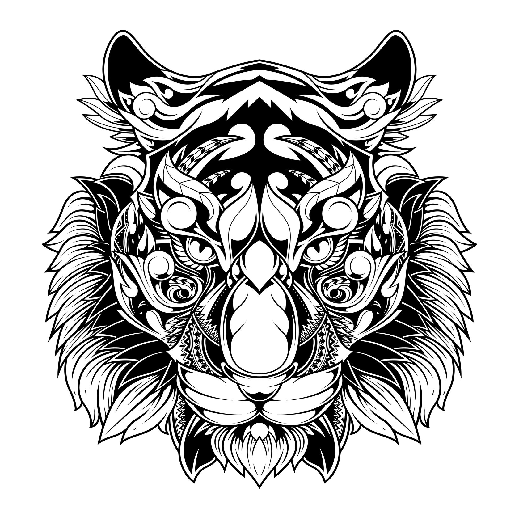 Тигр орнамент Графика