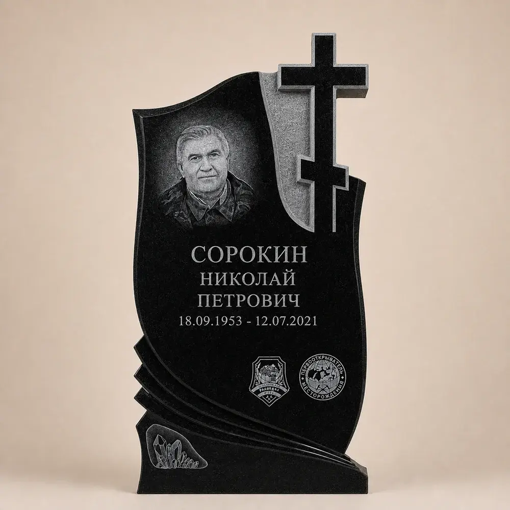 Оформление памятника 100×50 см — работа мастерской № 218