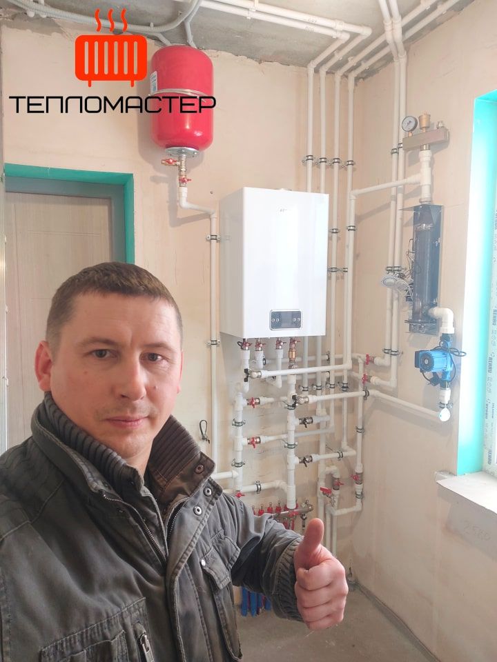 Произведена пусконаладка и запуск системы отопления через электрический котел