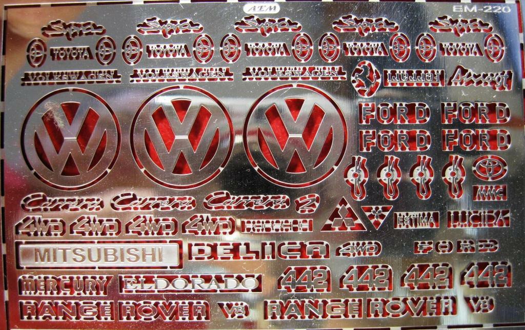 Шильдики для иномарок 1:24