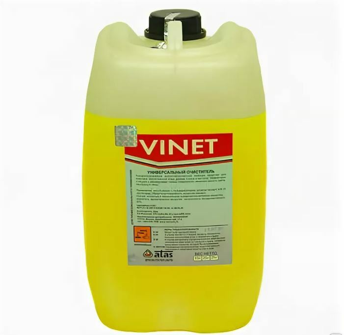 Купить средство для химчистки. Универсальное моющее средство Vinet (винет) 10 л. Универсальный очиститель салона Vinet. Vinet для химчистки салона 1л артикул. Универсальное моющее средство Vinet Atas 5кг.