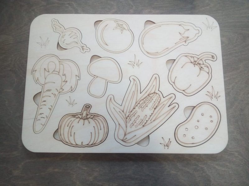 Пазл для детей, овощи с нашей грядки​ из фанеры