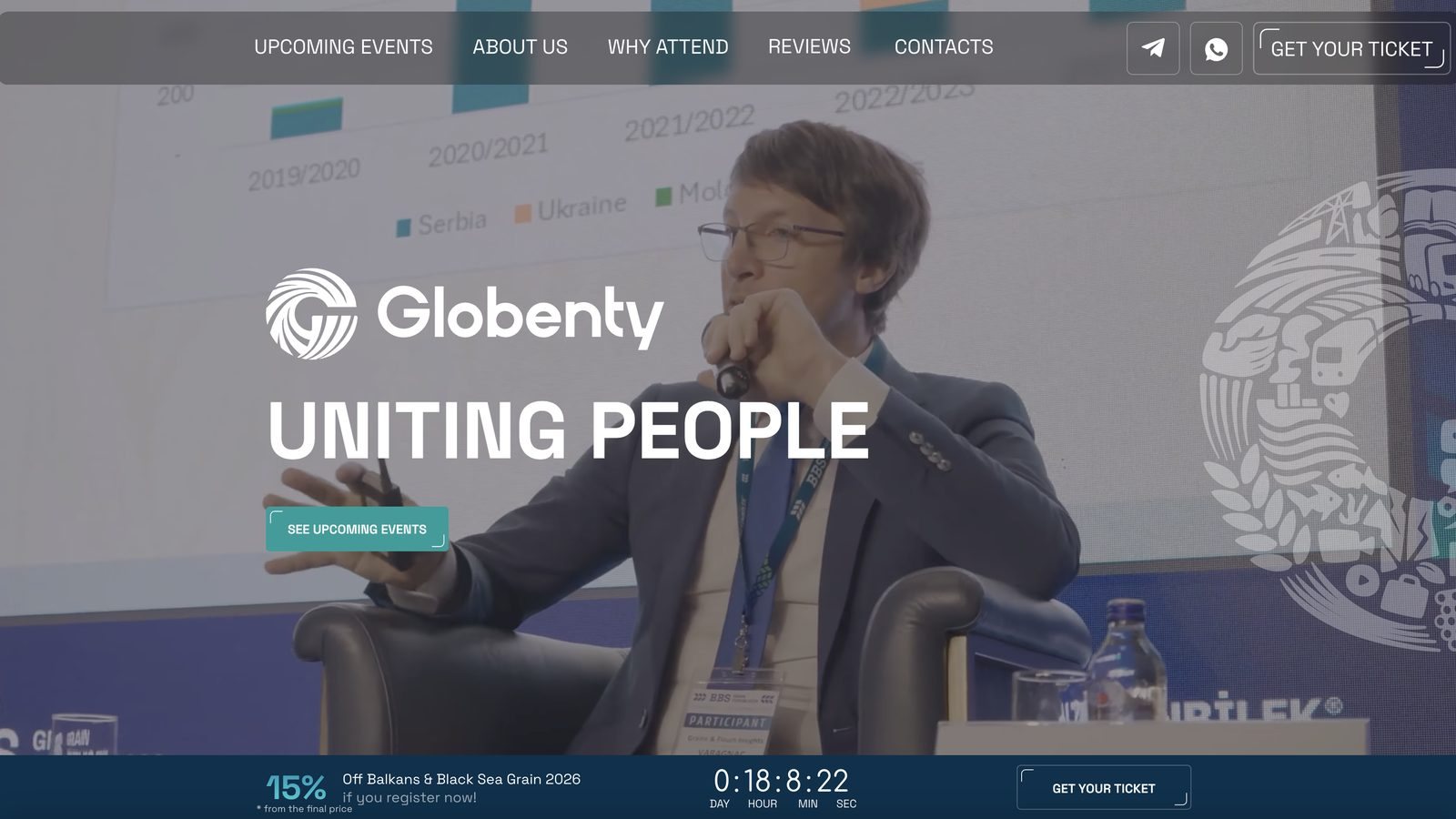 Первый экран сайта globenty.com
