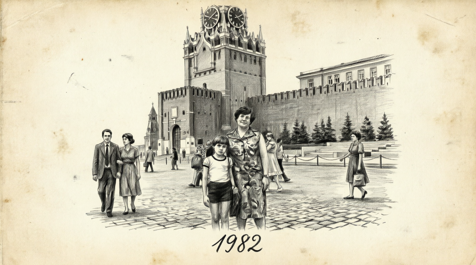 Я и бабушка на Красной площади, 1982 год