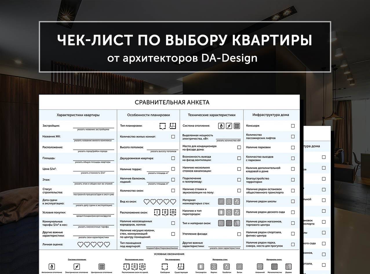 Чек лист по дизайну интерьера