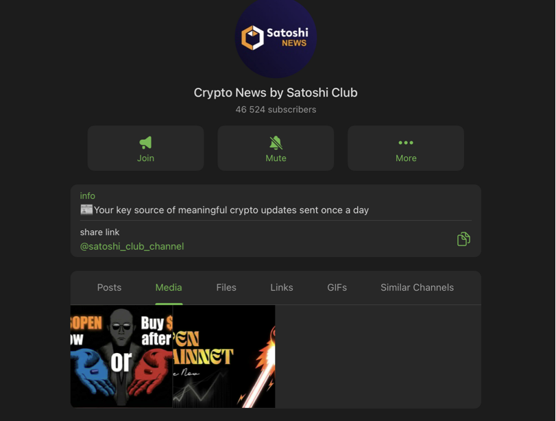 crypto news by satoshi club telegram channel