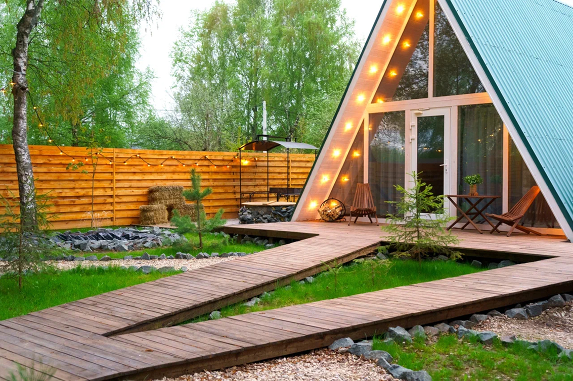 A-frame домик в Aframe Happy