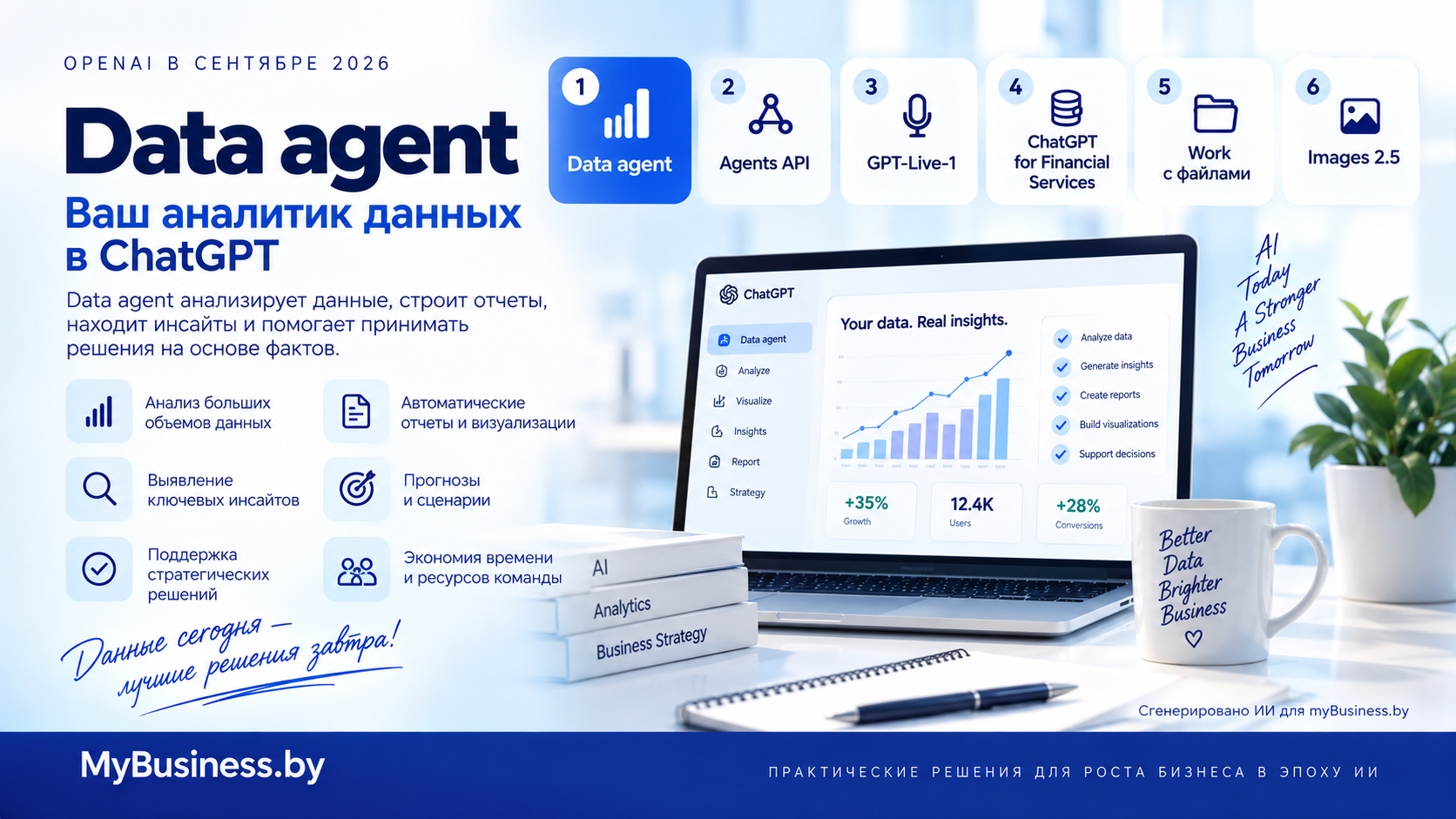 Data agent в ChatGPT Work для анализа бизнес-данных - OpenAI, сентябрь 2026