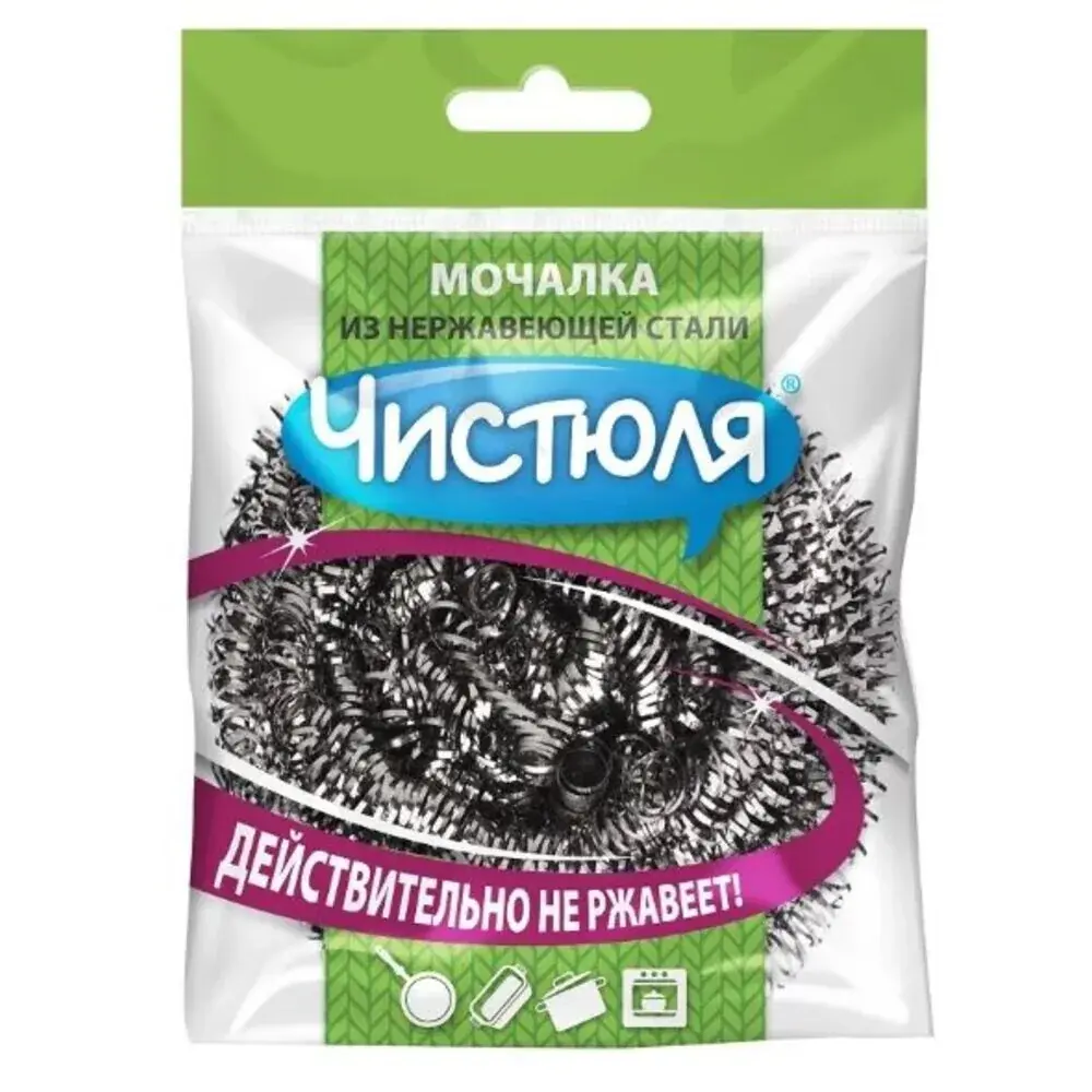Металлическая мочалка «Чистюля» — 1 шт. в упаковке.