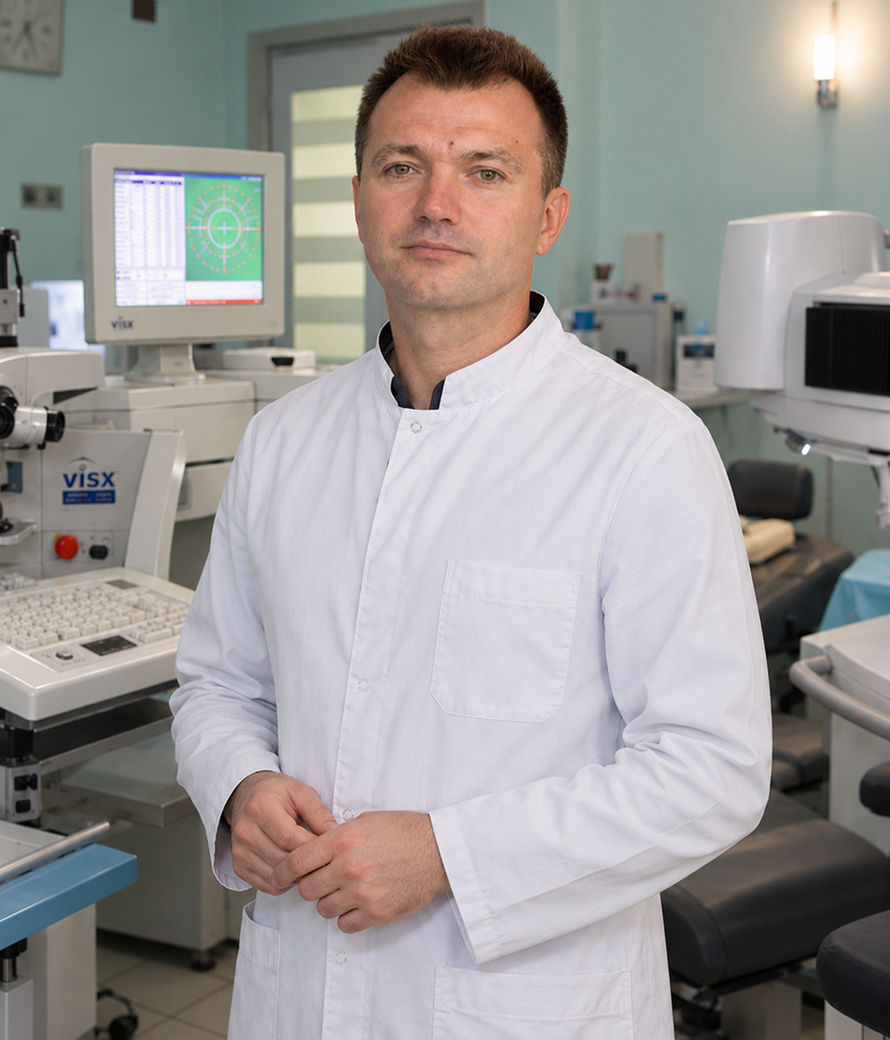 Алексей Викторович Бахарев в офтальмологической клинике