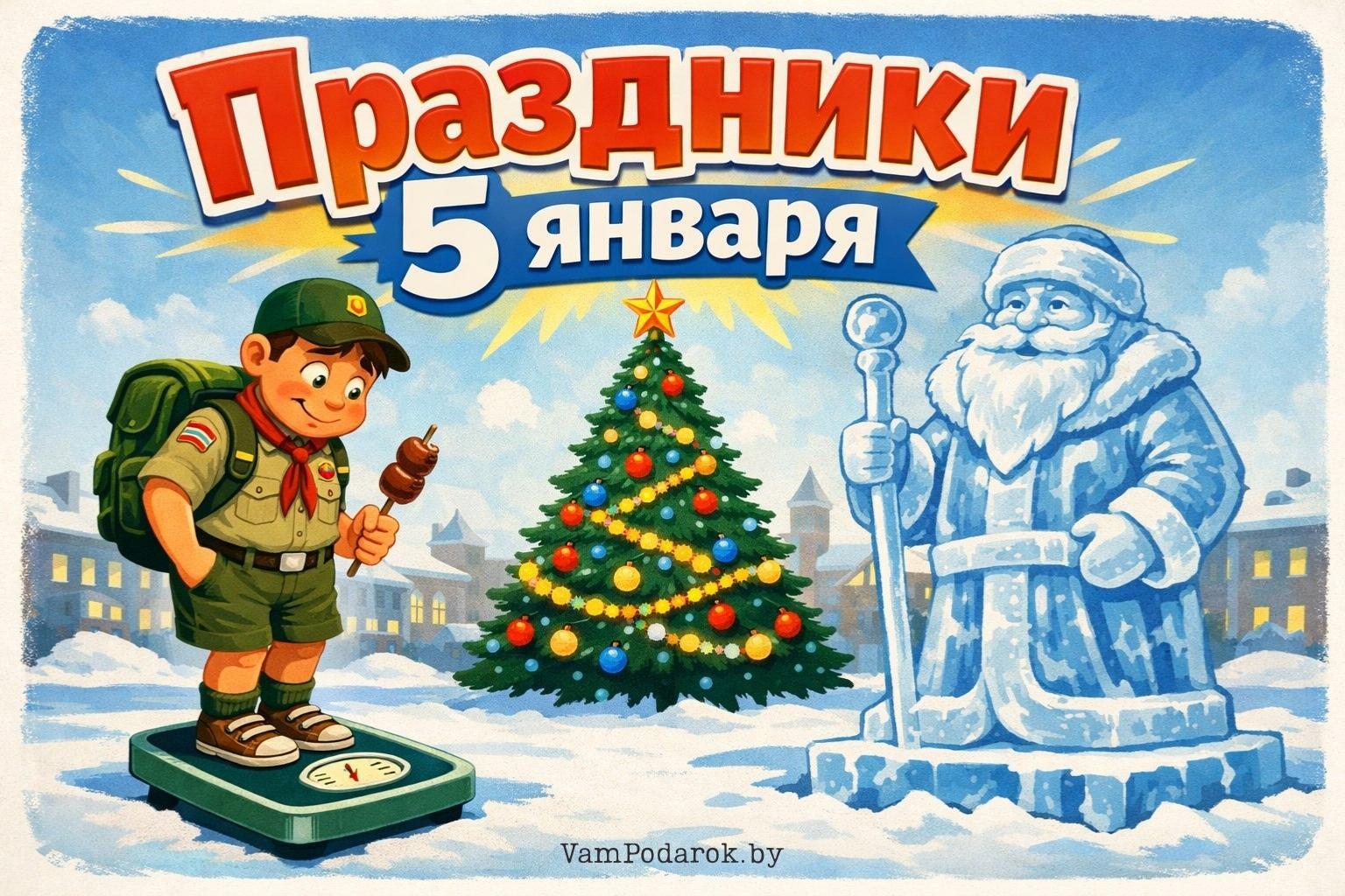 Праздники 5 января 2026 года – открытки и картинки