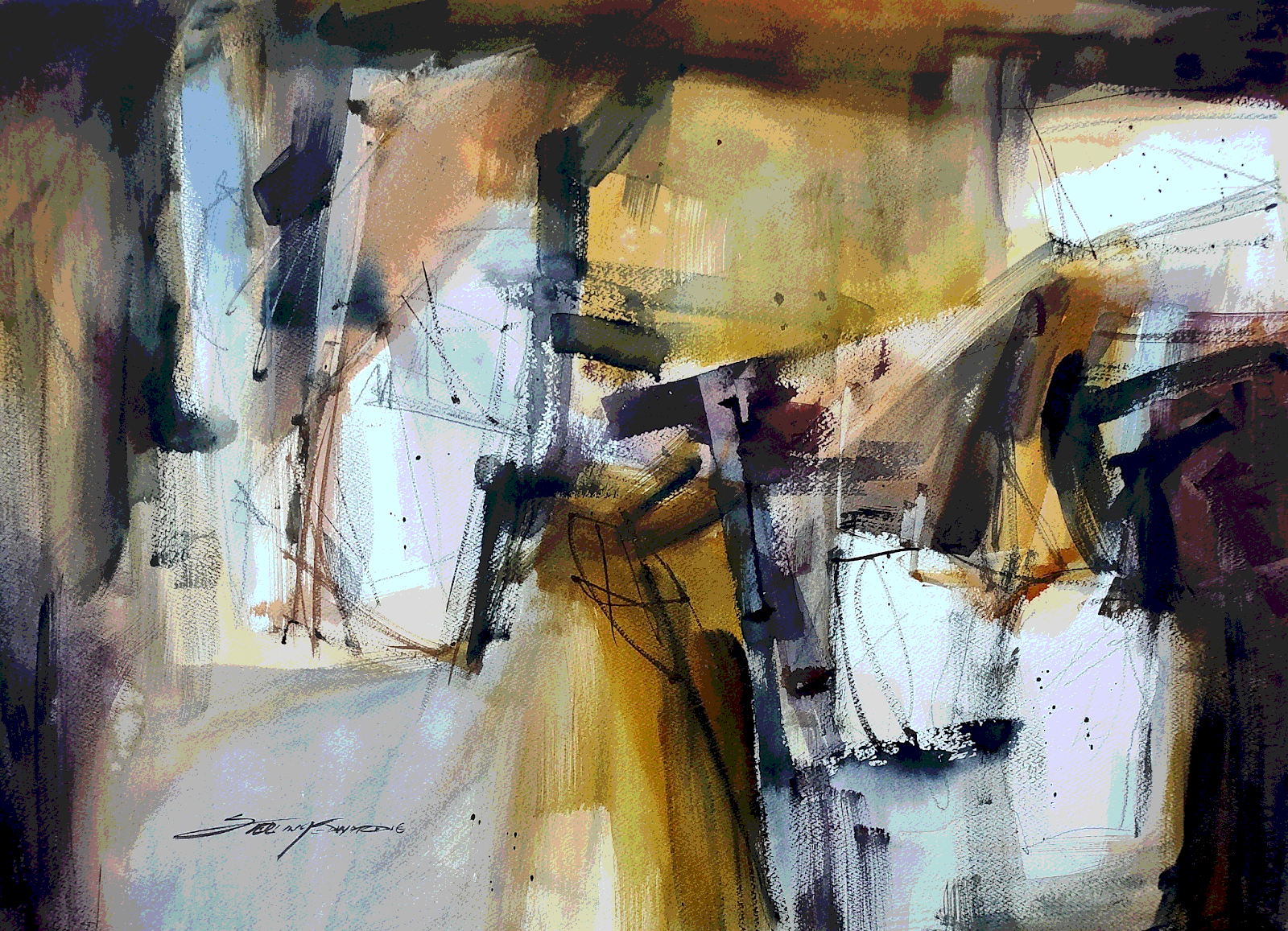 Abstract watercolor painting