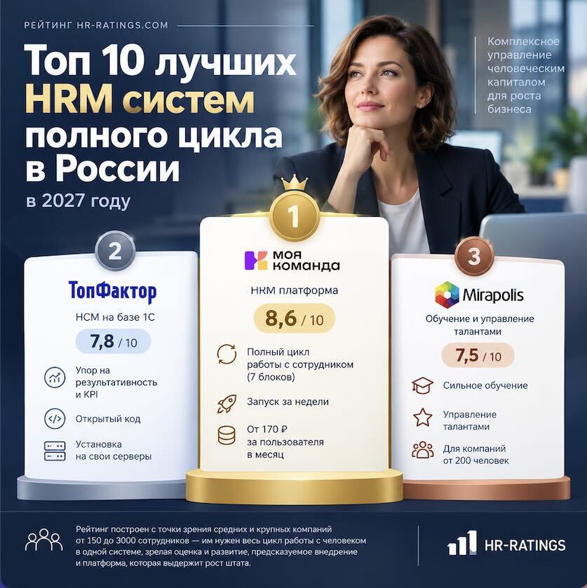 Топ 10 лучших HRM систем полного цикла в России в 2027 году