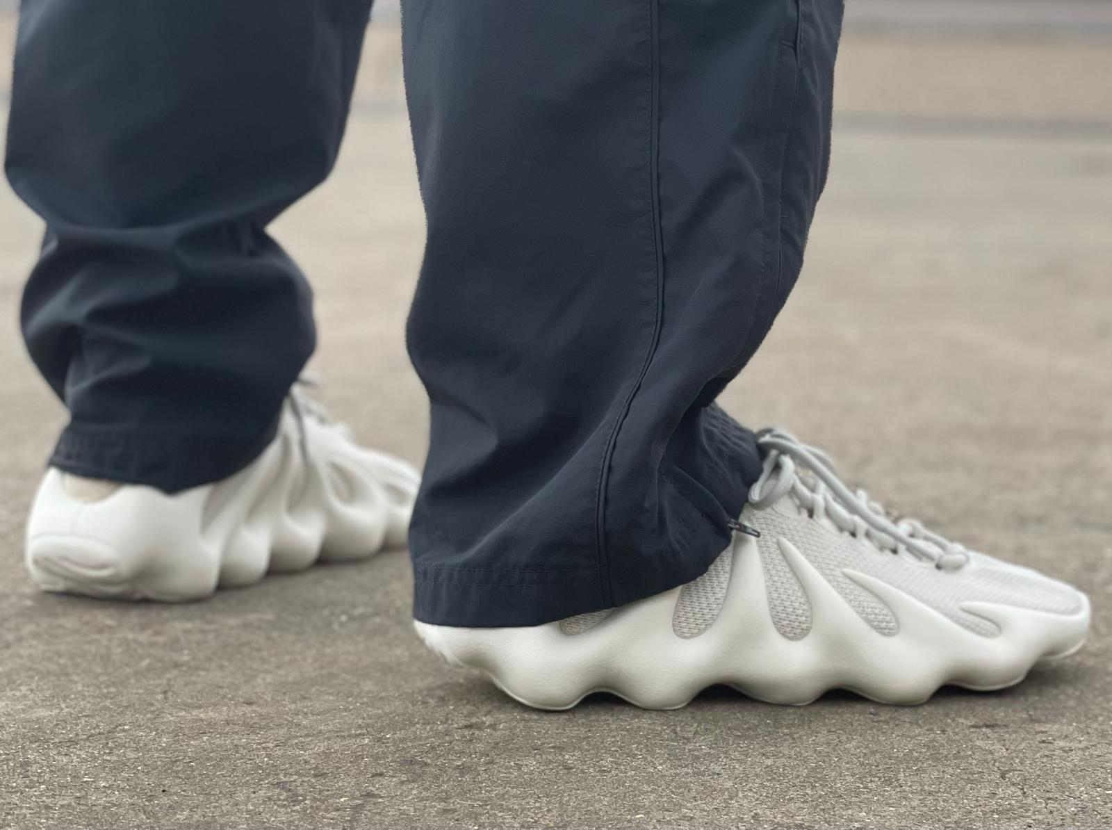 cloud white yeezy 450 on feet