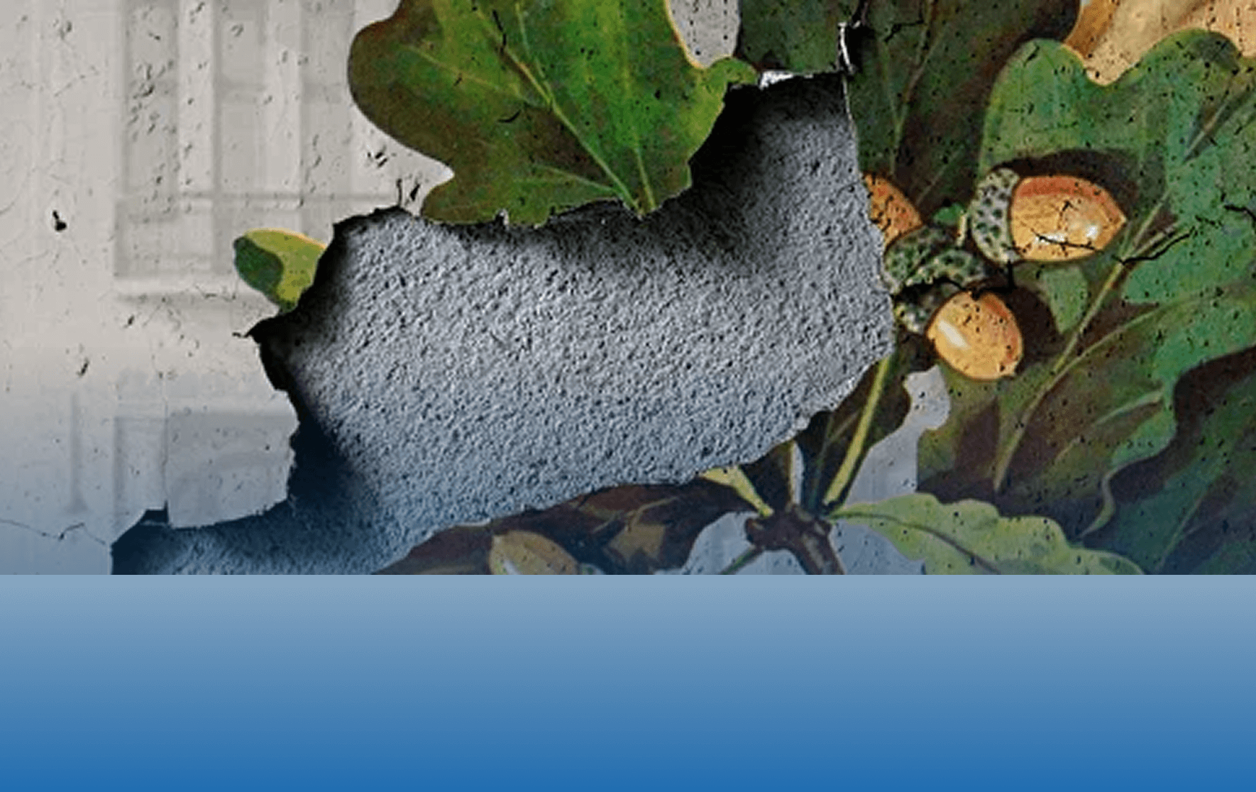 Арт Изображение Дерева на уличном фасаде здания